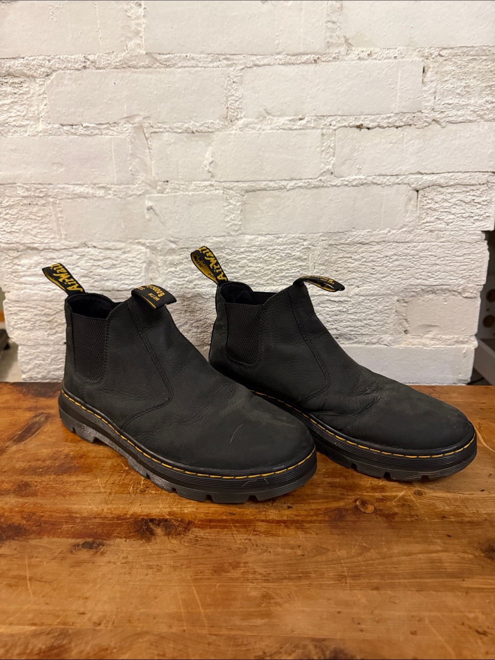 Dr. Martens Black Chukka Boots with Yellow Stitching